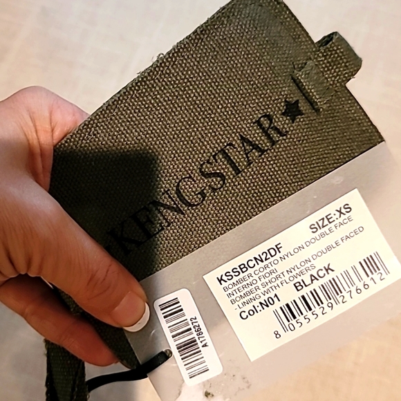 RRP €180 Designer KENGSTAR Bomber Jacket US2 XS Black Floral Pattern Full Zip - Picture 7 of 7